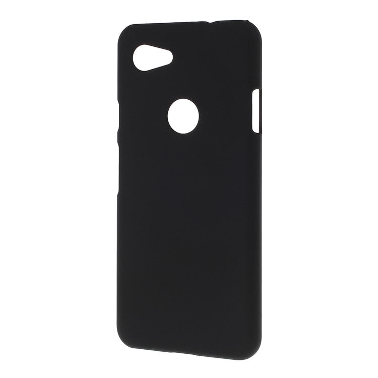 Glossy Rubberized PC Hard Phone Case for Google Pixel 3a - Black