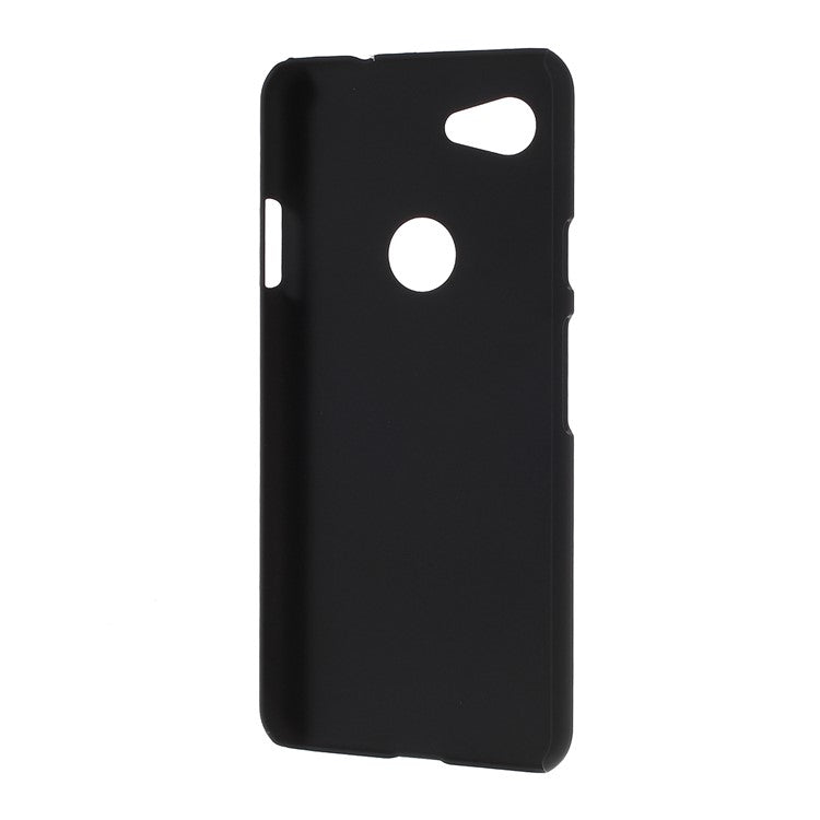 Glossy Rubberized PC Hard Phone Case for Google Pixel 3a - Black