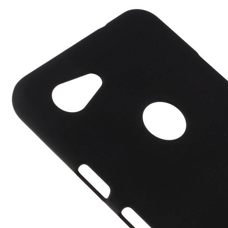 Glossy Rubberized PC Hard Phone Case for Google Pixel 3a - Black