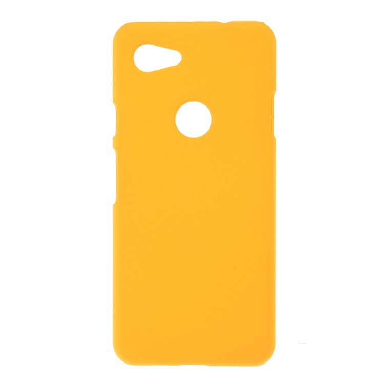 Glossy Rubberized PC Hard Phone Case for Google Pixel 3a - Yellow