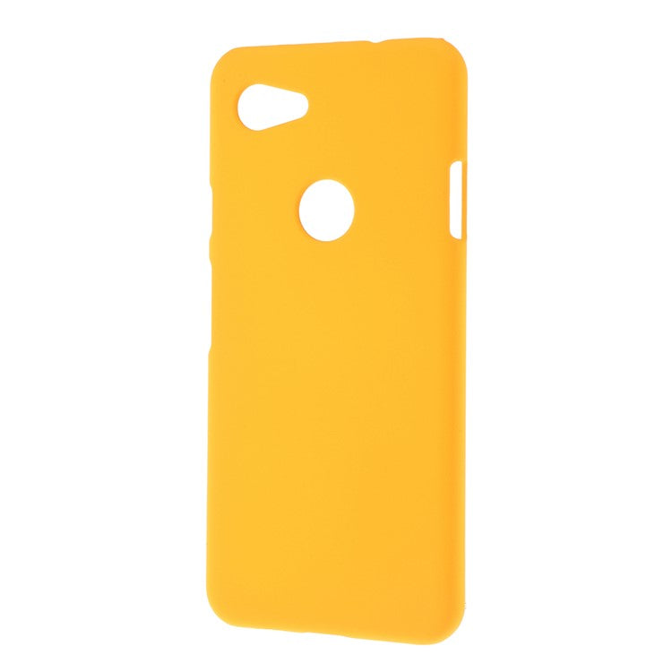 Glossy Rubberized PC Hard Phone Case for Google Pixel 3a - Yellow