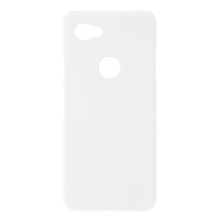 Glossy Rubberized PC Hard Phone Case for Google Pixel 3a - White