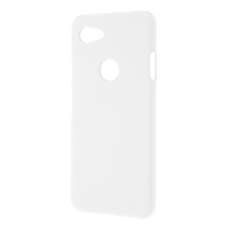 Glossy Rubberized PC Hard Phone Case for Google Pixel 3a - White