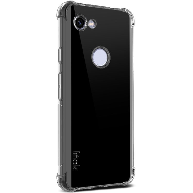 IMAK Silky Anti-drop Soft TPU Phone Cover + Screen Protector Film for Google Pixel 3a - Transparent