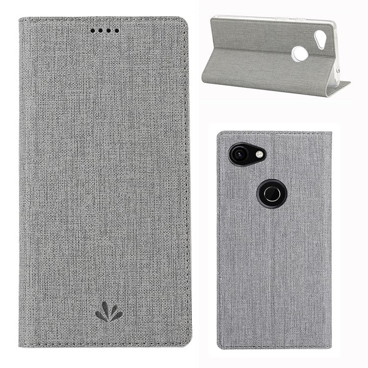 VILI DMX Cross Texture Leather Stand Case with Card Slot for Google Pixel 3a XL - Grey