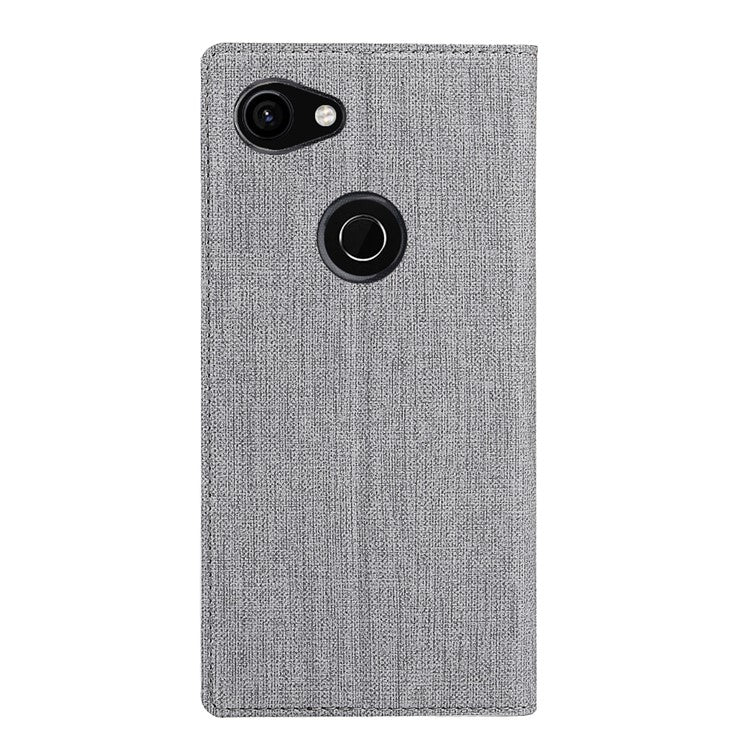 VILI DMX Cross Texture Leather Stand Case with Card Slot for Google Pixel 3a XL - Grey