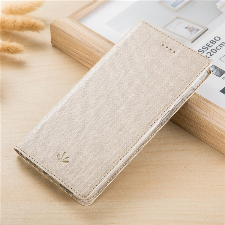 VILI DMX Cross Texture Leather Stand Case with Card Slot for Google Pixel 3a - Gold