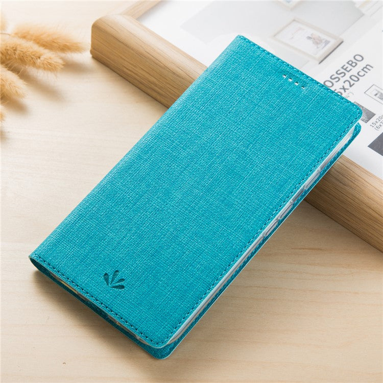 VILI DMX Cross Texture Leather Stand Case with Card Slot for Google Pixel 3a - Blue