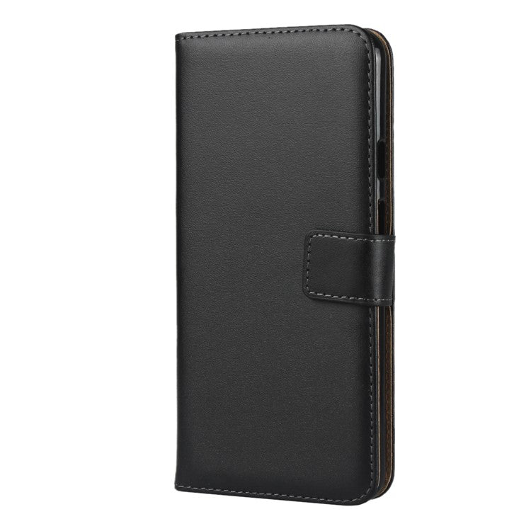 Genuine Leather Stand Wallet Phone Shell for Google Pixel 3a XL - Black