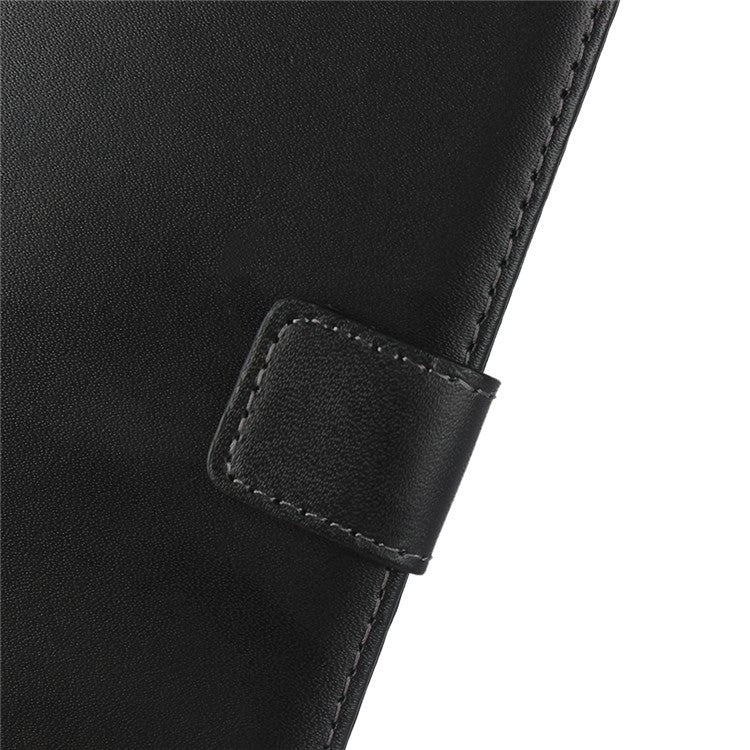 Genuine Leather Stand Wallet Phone Shell for Google Pixel 3a XL - Black