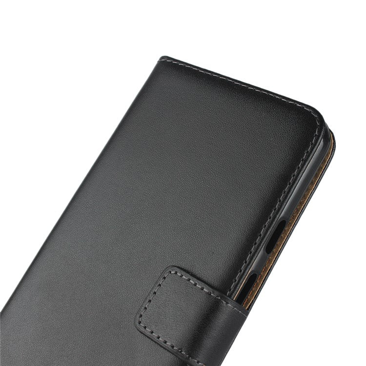 Genuine Leather Stand Wallet Phone Shell for Google Pixel 3a XL - Black