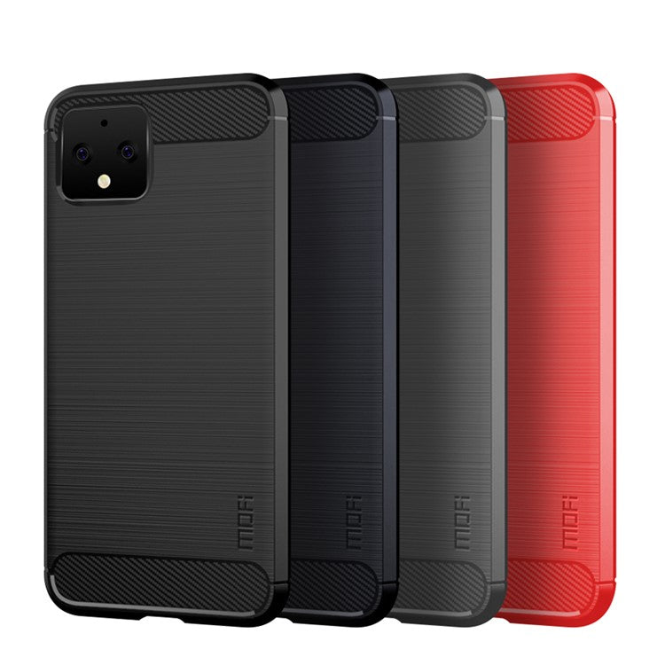 MOFI Carbon Fiber Texture Brushed TPU Case for Google Pixel 4 - Black