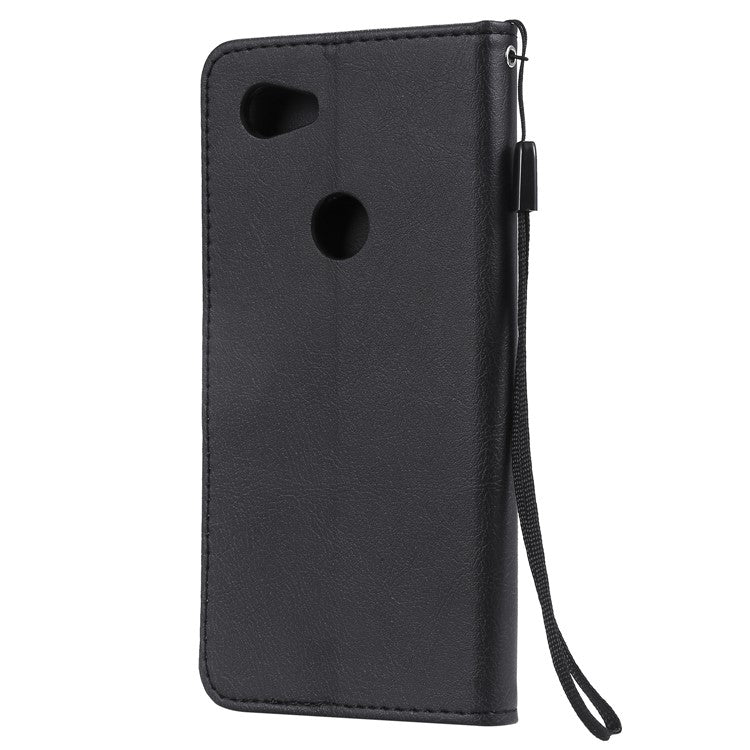 KT Leather Series-2 Wallet Leather Cell Phone Case for Google Pixel 3a - Black