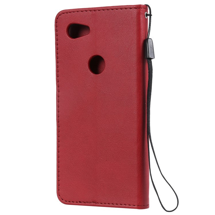 KT Leather Series-2 Wallet Leather Cell Phone Case for Google Pixel 3a - Red