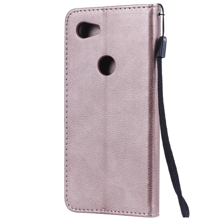 KT Leather Series-2 Wallet Leather Cell Phone Case for Google Pixel 3a - Rose Gold