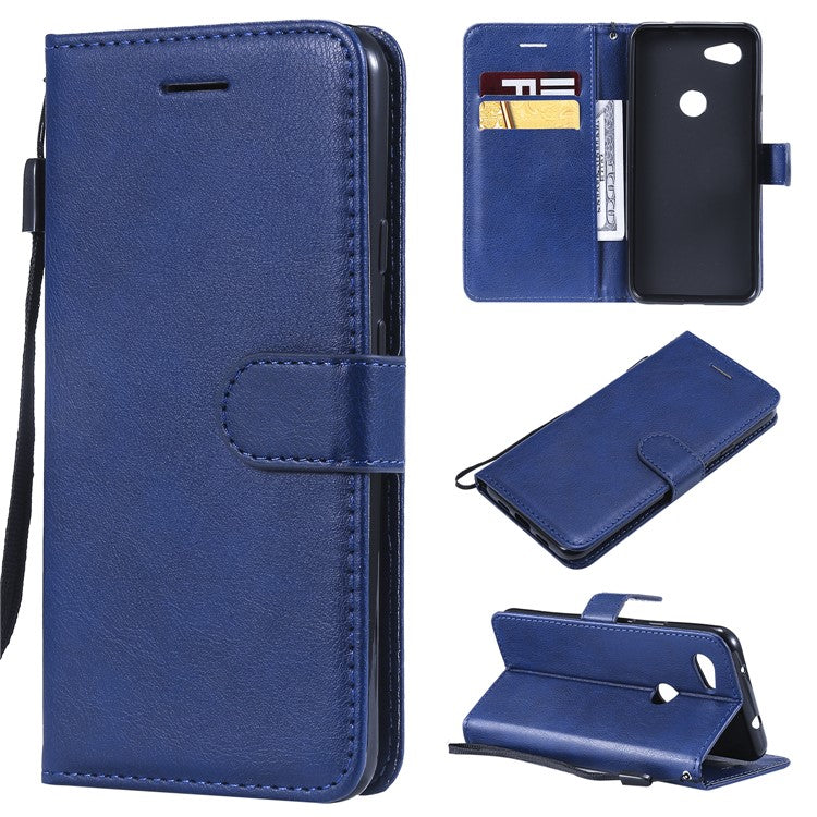 KT Leather Series-2 Wallet Leather Cell Phone Case for Google Pixel 3a - Blue