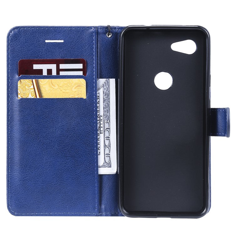 KT Leather Series-2 Wallet Leather Cell Phone Case for Google Pixel 3a - Blue