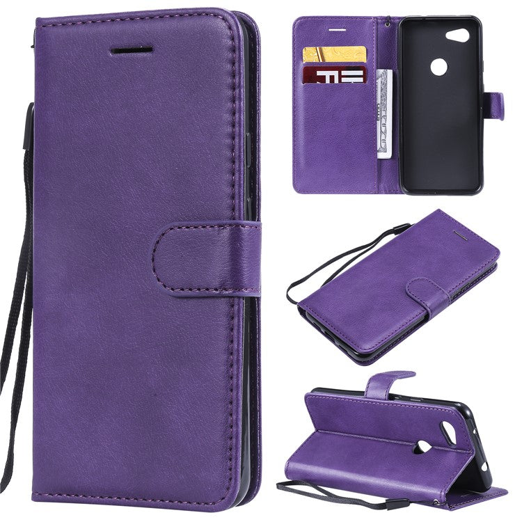 KT Leather Series-2 Wallet Leather Cell Phone Case for Google Pixel 3a - Purple