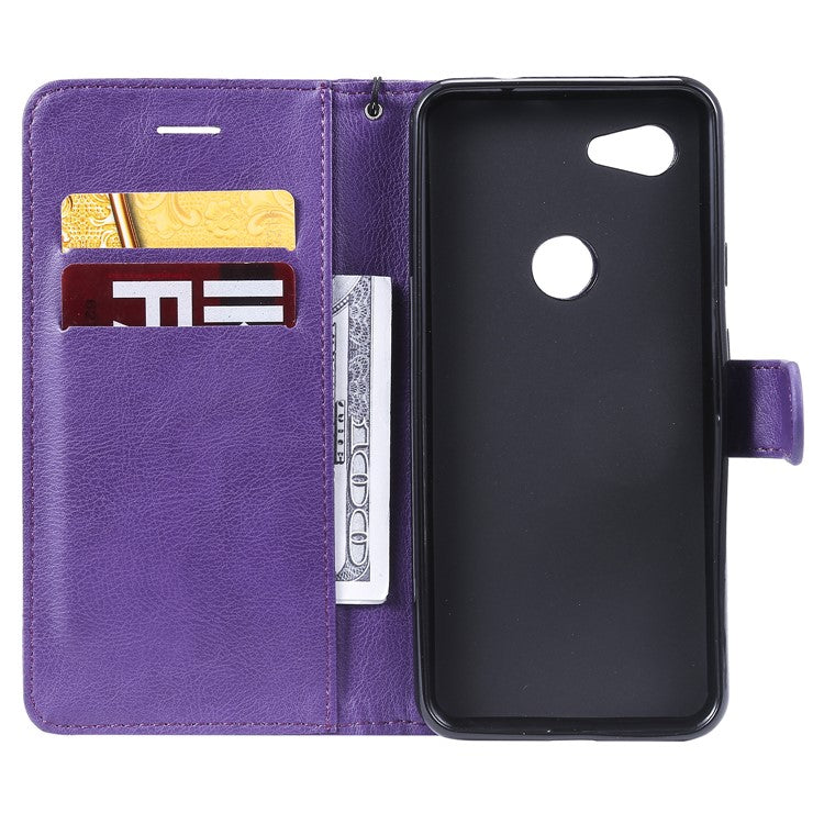 KT Leather Series-2 Wallet Leather Cell Phone Case for Google Pixel 3a - Purple