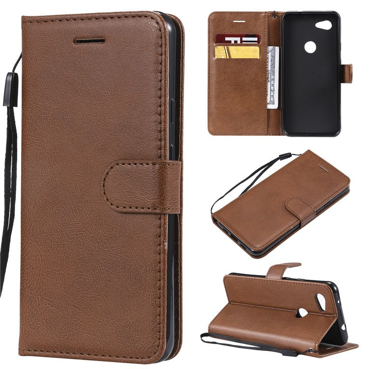 KT Leather Series-2 Wallet Leather Cell Phone Case for Google Pixel 3a - Brown