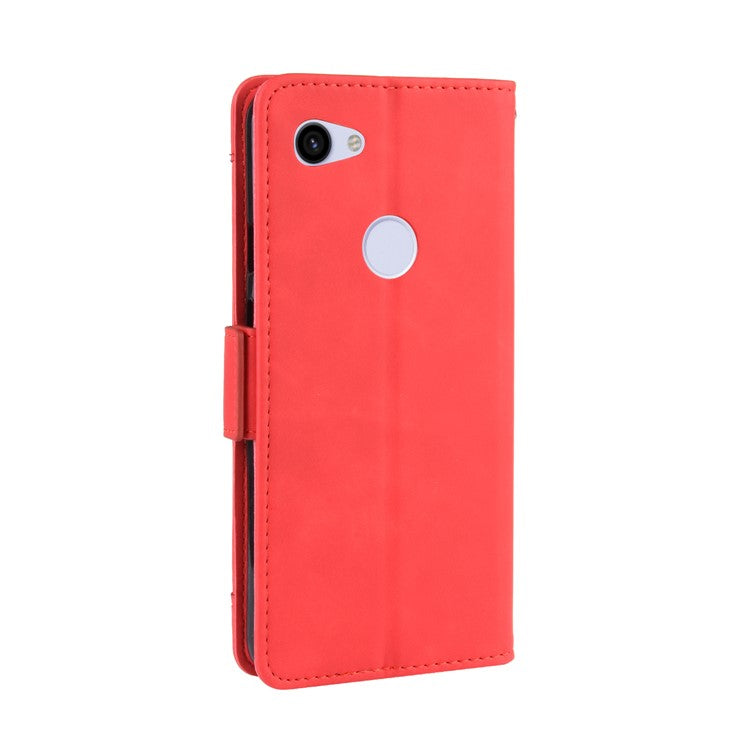 PU Leather Phone Case Covering with Many Card Slots for Google Pixel 3a - Red