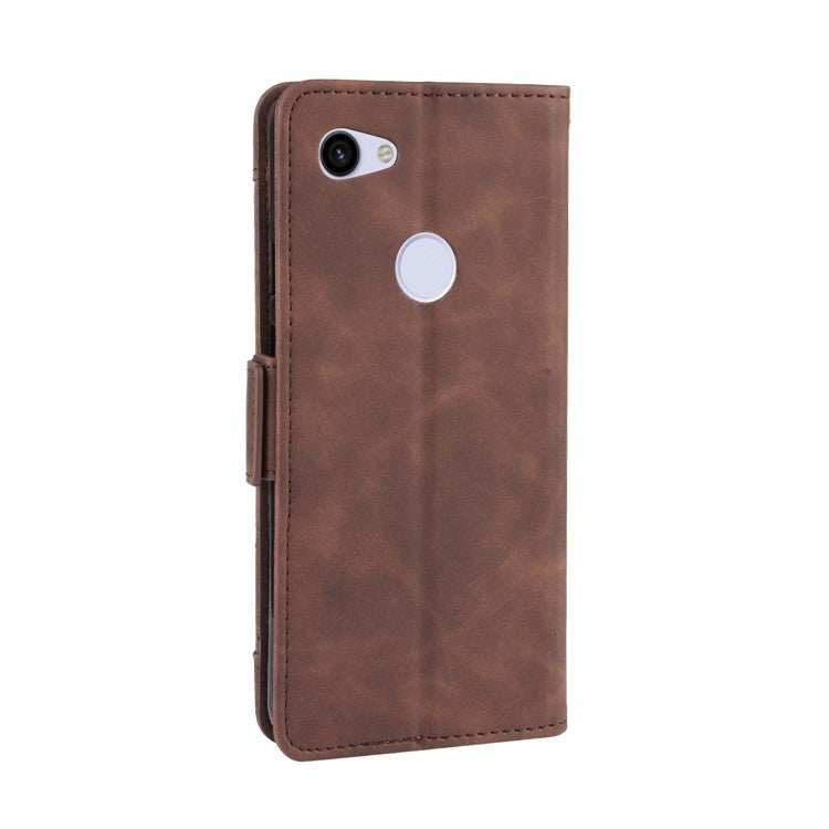 PU Leather Phone Case Covering with Many Card Slots for Google Pixel 3a - Brown