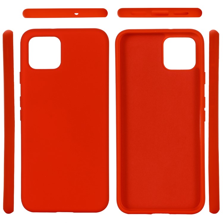 Soft Liquid Silicone Phone Back Cover for Google Pixel 4 XL - Red