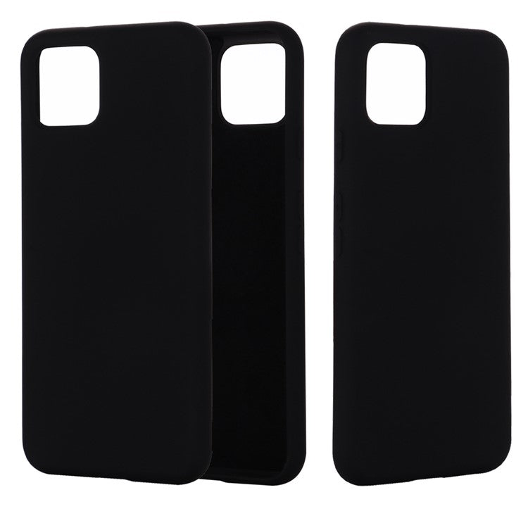 Soft Liquid Silicone Phone Back Cover for Google Pixel 4 - Black