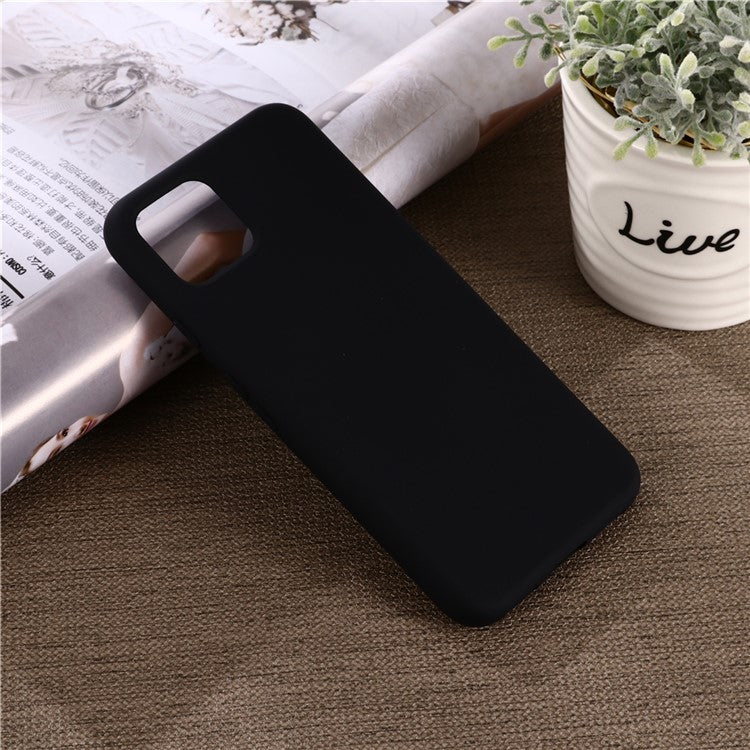 Soft Liquid Silicone Phone Back Cover for Google Pixel 4 - Black