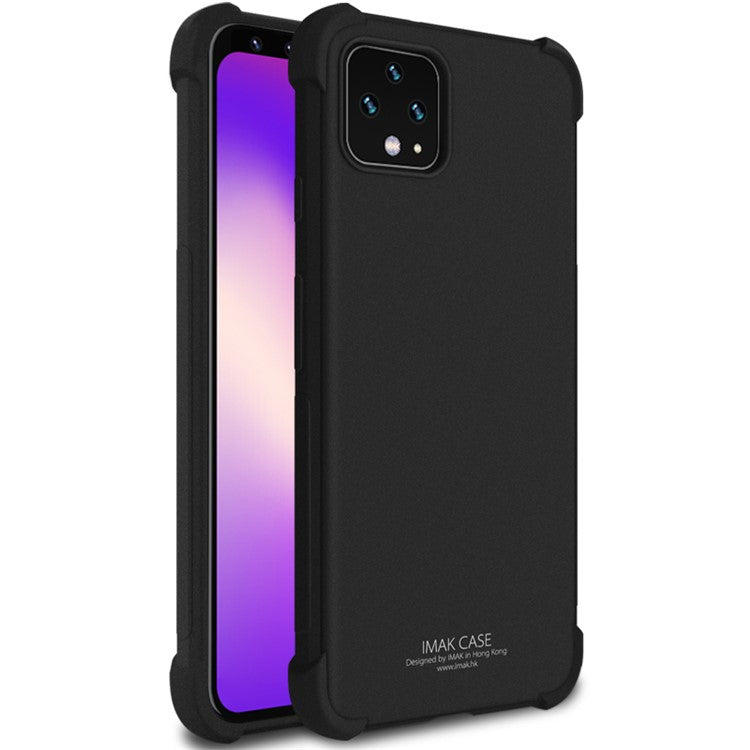 IMAK Anti-drop TPU Phone Case + Explosion-proof Screen Film for Google Pixel 4 - Matte Black