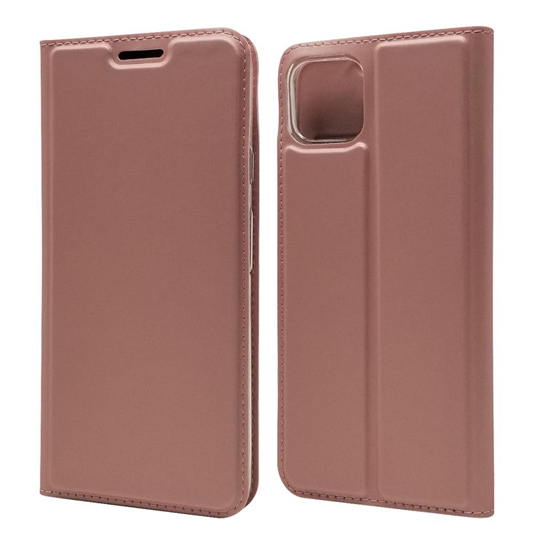 Magnetic Closure Leather Card Holder Phone Case for Google Pixel 4 XL - Rose Gold