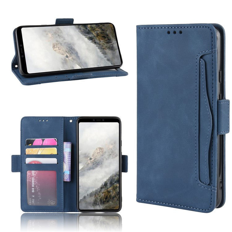 Wallet Leather Phone Case with Multiple Card Slots for Pixel 4 - Blue