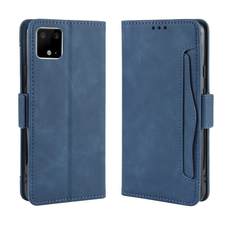 Wallet Leather Phone Case with Multiple Card Slots for Pixel 4 - Blue