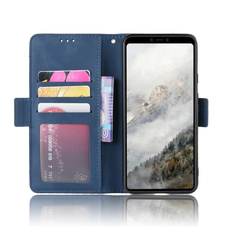 Wallet Leather Phone Case with Multiple Card Slots for Pixel 4 - Blue