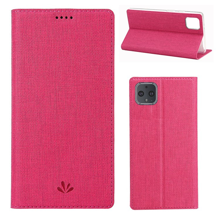 VILI DMX Cross Texture Stand Leather Card Holder Cell Phone Case for Google Pixel 4 - Rose