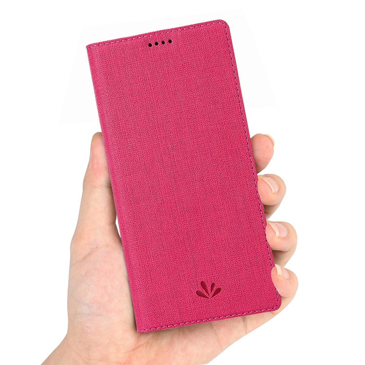 VILI DMX Cross Texture Stand Leather Card Holder Cell Phone Case for Google Pixel 4 - Rose