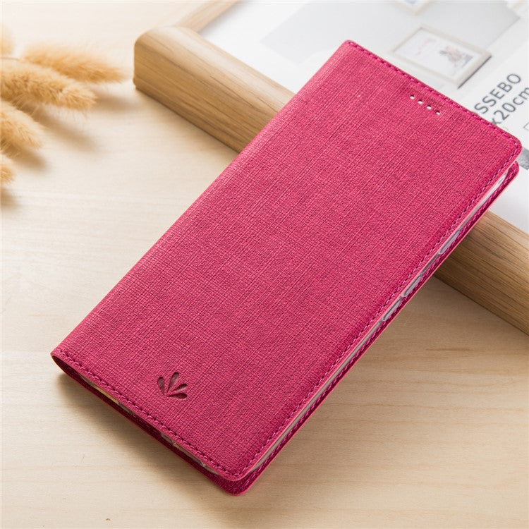 VILI DMX Cross Texture Stand Leather Card Holder Cell Phone Case for Google Pixel 4 - Rose