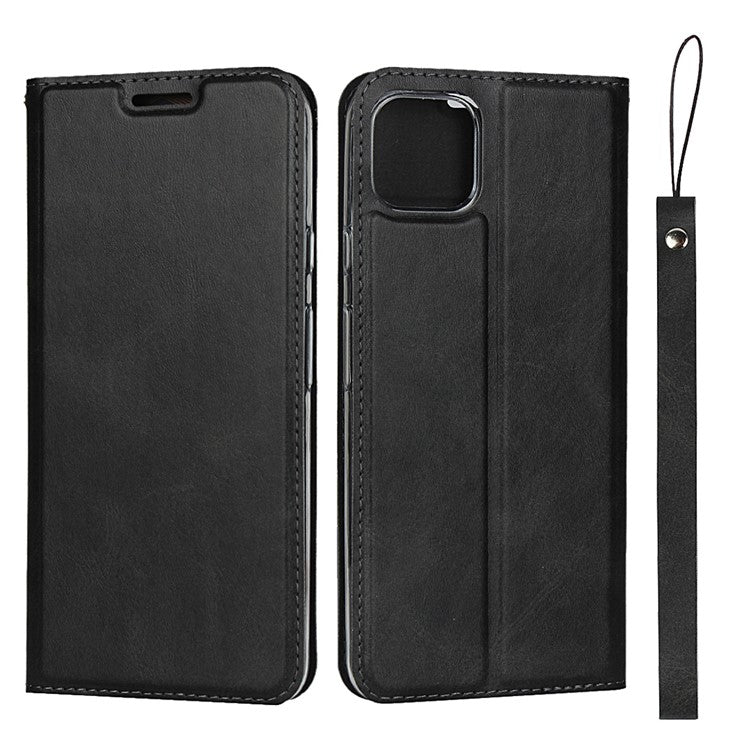 Leather Stand Case with Card Slot for Google Pixel 4 - Black