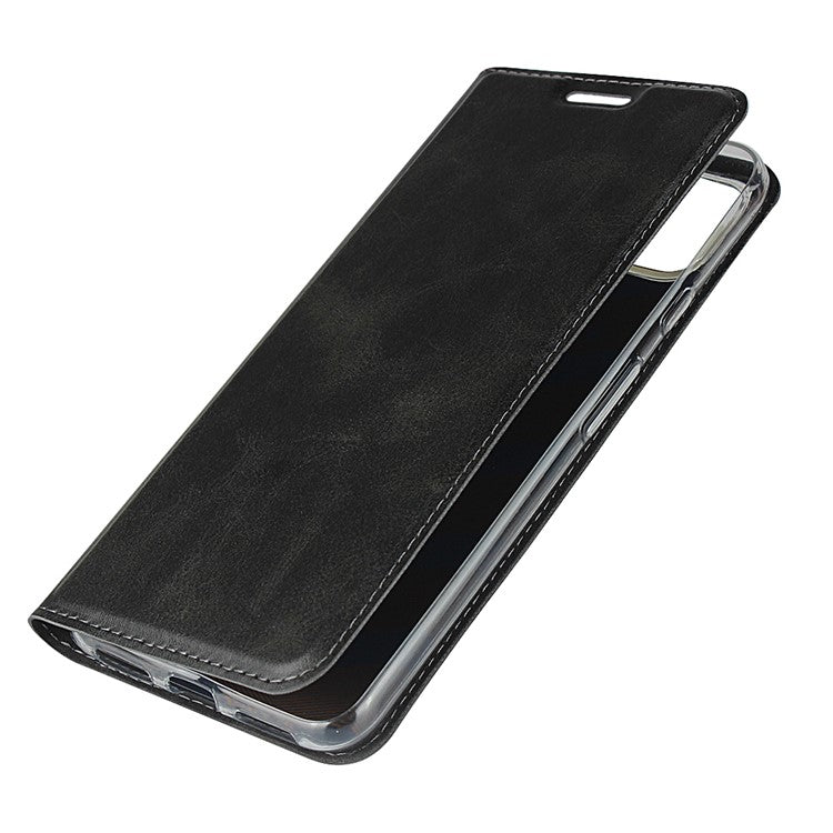 Leather Stand Case with Card Slot for Google Pixel 4 - Black