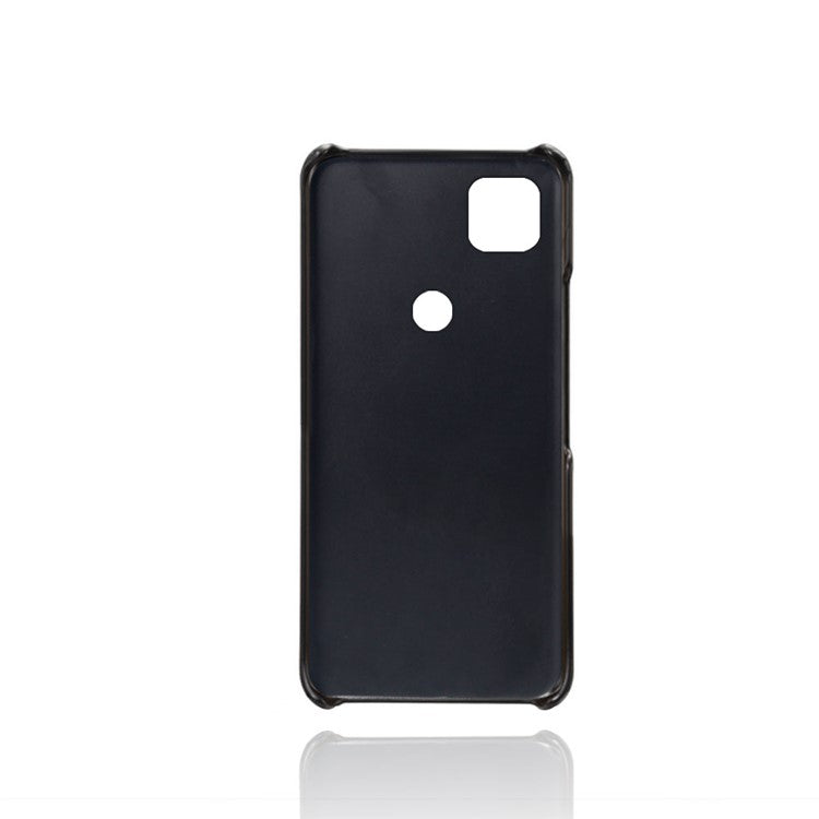 PU Leather Coated PC Double Card Slots Cell Phone Cover for Google Pixel 4A - Black