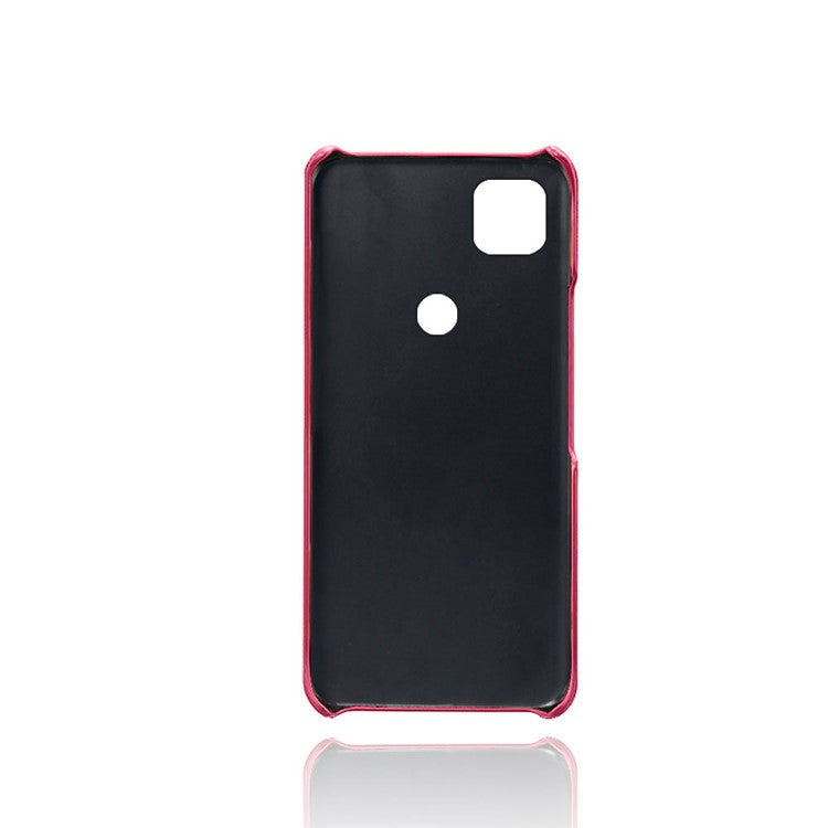 PU Leather Coated PC Double Card Slots Cell Phone Cover for Google Pixel 4A - Rose