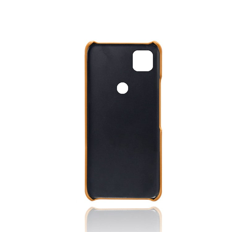 PU Leather Coated PC Double Card Slots Cell Phone Cover for Google Pixel 4A - Orange