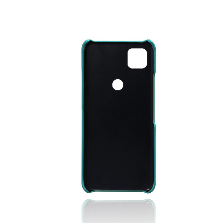 PU Leather Coated PC Double Card Slots Cell Phone Cover for Google Pixel 4A - Green