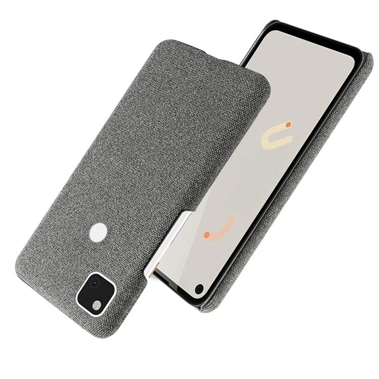 KSQ for Google Pixel 4a Soft Cloth Coated Hard PC Shockproof Protective Cover - Dark Grey