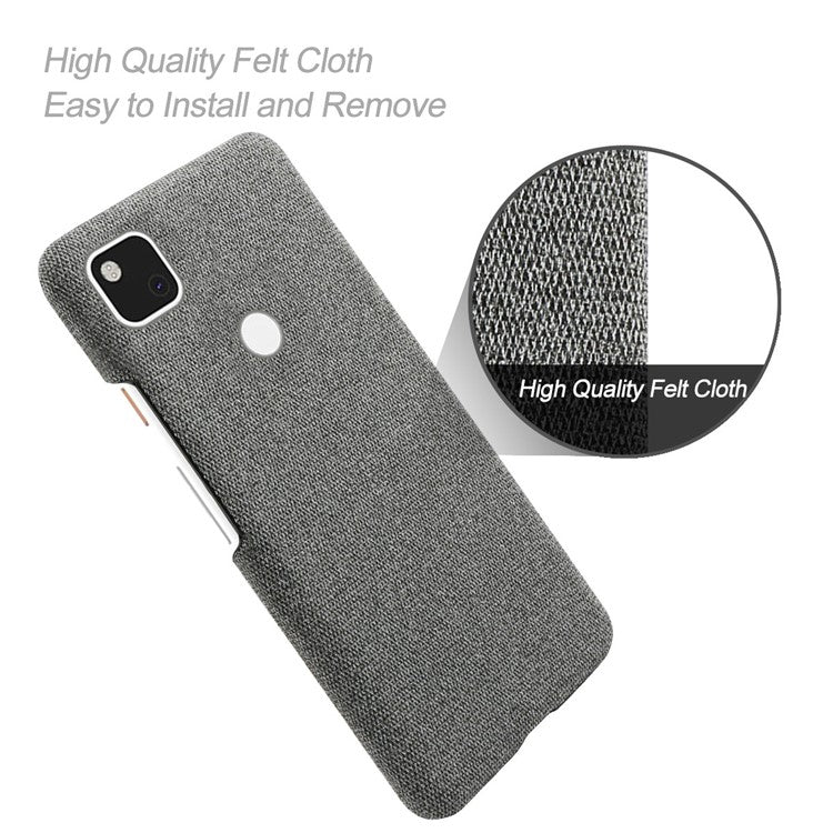 KSQ for Google Pixel 4a Soft Cloth Coated Hard PC Shockproof Protective Cover - Dark Grey