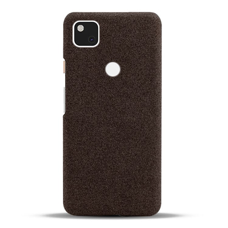 KSQ for Google Pixel 4a Soft Cloth Coated Hard PC Shockproof Protective Cover - Brown