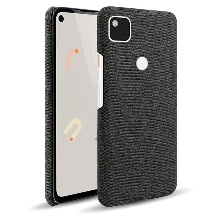 KSQ for Google Pixel 4a Soft Cloth Coated Hard PC Shockproof Protective Cover - Black