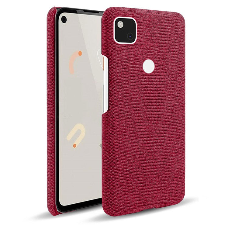 KSQ for Google Pixel 4a Soft Cloth Coated Hard PC Shockproof Protective Cover - Red