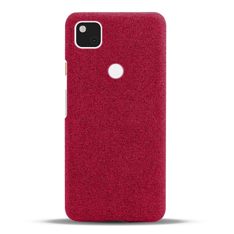 KSQ for Google Pixel 4a Soft Cloth Coated Hard PC Shockproof Protective Cover - Red