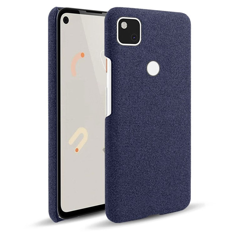 KSQ for Google Pixel 4a Soft Cloth Coated Hard PC Shockproof Protective Cover - Blue